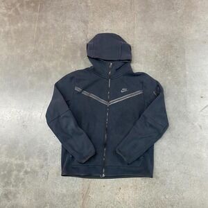 Nike Tech Fleece Full Zip Hoodie Black Y2K Men's Size L Athletic Streetwear